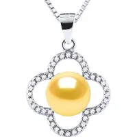 Diadema Clover Ketting Zoetwaterparel 9-10mm Golden 925