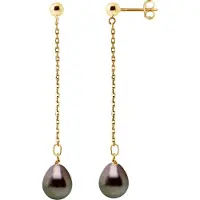Diadema Drop Earrings Tahitian Pearls Pears 8-9mm Yellow Gold