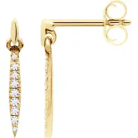 Diadema Oorbellen Dangle Sieraden Diamanten 0.070 Cts Yellow Gold