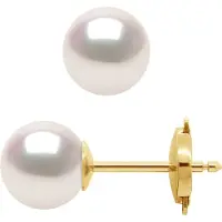 Diadema Oorbellen Akoya Pearl Ronde 7-8 mm Wit Goud 18 Karaat