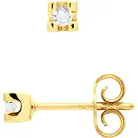 Diadema Oorbellen Diamond Solitaire 0060 Cts Geel Goud 18 Karaat