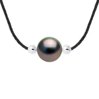 Diadema LOVE LINK Ketting Tahitian Pearl Ronde 8-9 mm Nylon Black 925
