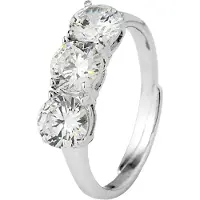 Diadema Trilogy Ring Zirkoniumoxides Sieraden Zilver 925 Verstelbaar - Jane