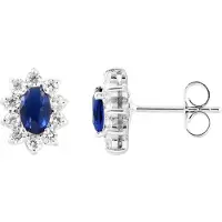 Diadema Oorbellen "Sapphire" zilveren sieraden 925 - Kate