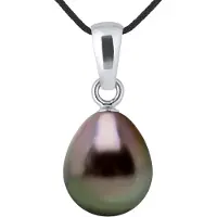 Diadema Ketting Tahitian Pearl 8-9 mm Pear LINK BLACK 925