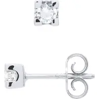 Diadema Oorbellen Solitaires 0,20 Cts Diamond White Gold 18k