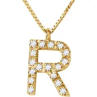 Diadema Collar ABC Diamonds 0.09 Cts letter "R" 18 karaats geel goud