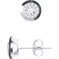 Diadema Oorbellen Solitaire Diamond 0,50 Cts Serti illusie White Gold 18k