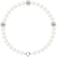 Diadema 5-6 mm Freshwater Culture Pearl Armband en Crystal Preciosa Silver 925