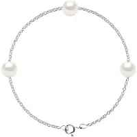 Diadema TRIO Bracelet Zoet Water kralen rond 89mm White 925