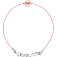 Diadema LOVE armband LINK zoetwaterparels Ronde 9-10 mm Roze Link Pink Nylon 925