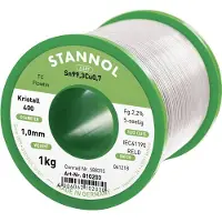 Stannol Ecology TC Soldeertin, loodvrij Spoel Sn99,3Cu0,7 REL0 1000 g 1 mm