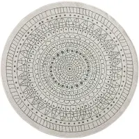 Home Collection Vloerkleed Porto rond in- & outdoor | kunstvezel groen 140x140 cm vloerkleden | NADUVI