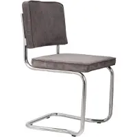 Zuiver Set van 2 eetkamerstoelen Ridge Rib Kink | polyester grijs 50x85x48 cm eetkamerstoelen | NADUVI