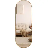 Sensahome Oval Wandspiegel met Metalen Rand Minimalistisch Design