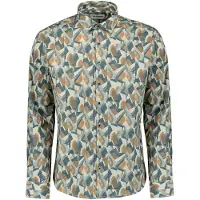 No-excess Overhemd hemelsblauw / donkerblauw / karamel / wolwit