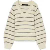 Vero Moda Trui 'VMAWESOME' crème / donkergrijs / zwart