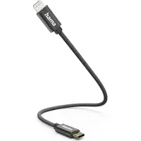 Hama Usb-c / Lightning-kabel 0.2 M Zwart (00201601)