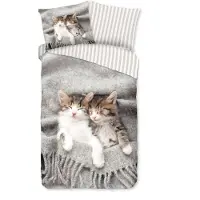 Pure kinderdekbedovertrek Snooze grijs - 100% polyester - 140 x 220 cm