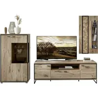 Wohn-Concept Ruben TV/woonkamer oplossing Viking Eik/Zwart gemanipuleerd hout/metaal