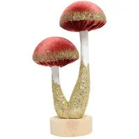 Countryfield Ornament paddenstoelen roze 10x6x18cm roze Polyester Decoratief