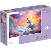 Milliwood - GA561 Houten Puzzel M Eenhoorn | 3D Puzzels bouwpakket | Hobby Speelgoed voor kinderen & volwassenen | Wanddecoratie Woonkamer | 150 stukjes 34x22.5cm | In luxe geschenkdoos