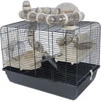 Interzoo Hamsterkooi Galaxy + Terras Zw./Zwart