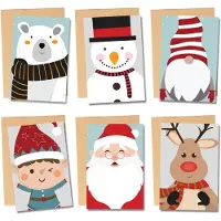 Partizzle® 36x Leuke Kerstkaarten met Enveloppen Set - Leuke Wenskaarten Versturen - Ansichtkaarten Kerst 2025 - 15x10 cm