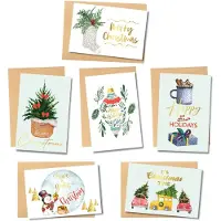 Partizzle® 24x Luxe Kerstkaarten met Enveloppen Set - Leuke Wenskaarten Versturen - Ansichtkaarten Kerst 2025 - 15x10 cm