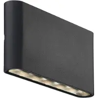Nordlux Strakke design wandlamp Kinver zwart 17,5cm