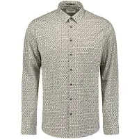 No-excess Overhemd lichtblauw / taupe / aardetinten