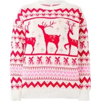 ONLY Trui 'XMAS' crème / rosa / donkerrood