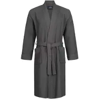 Morgenstern badjas Luca wafelstof Kimono 120cm Antraciet L