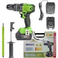 Procraft PA18BL accu-klopboormachine 20 V 50 Nm borstelloos + 2x accu 4,0 Ah + oplader + koffer