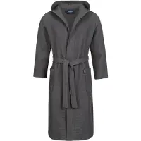 Morgenstern Andrea badjas wafelstof met capuchon 120cm Antraciet M
