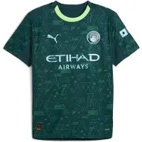 Puma Tricot 'MCFC 4th' lichtblauw / smaragd / appel / wit