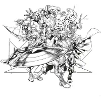 Komar Vliesbehang Digitale print vlies - Avengers Black and White - Afmeting 300 x 280 cm