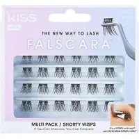 KiSS Falscara Wisp plakwimpers in clusters met knoopje Shorty 24 st