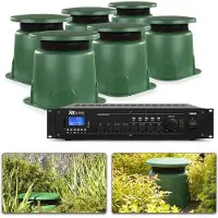 Power Dynamics Geluidsinstallatie - 100V Bluetooth geluidsinstallatie voor buiten met 6 weerbestendige speakers en kabels - 180W