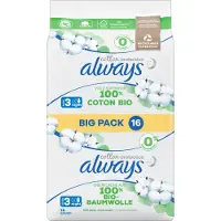 Always Maandverband Cotton Protection 3 Nacht 16 Stuks