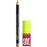 Nyx Slim Lip Pencil + Fat Oil Lip Drip Lip Kits 1 st Nr. 810/05 - Natural/Newsfeed