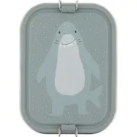 Trixie Brooddoos groot - Mr. Shark - RSV Lunchbox voor kinderen - Makkelijk te openen Broodtrommel - 2 vakken - Grijs - Haai