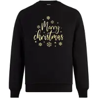 B&C Merry Christmas Gold trui - kersttrui - foute kersttrui - Unisex - Kerst - Christmas - Feestdagen - Grappige trui - Kerstman - Foute kerst - Maat M