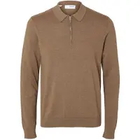 Selected Trui 'SLHBerg' bruin gemêleerd