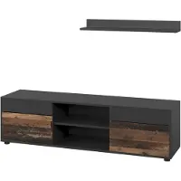 Vicco Berno Woonwand – 2 delen Zwart/Aldstyle