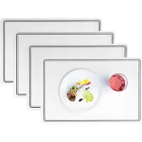 COSY&TRENDY Cosy en Trendy tafel placemat - 6x - PU-leer/leer look - wit - 43 x 30 cm - tafel onderleggers