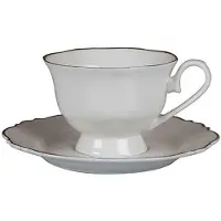 Bricard Bron – Porseleinen Espressoset + Onderzetters – 12-Delig – 6-Persoons – 90 ml