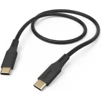 Hama Silicone USB-C naar USB-C Kabel - Oplaadkabel geschikt voor Smartphone / tablet / ipad - 3A USB 2.0 - 480Mbps - 150cm - Zwart