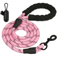BOTC Hondenriem - Reflecterende - Met Poepzakjeshouder - 3 Meter - Roze