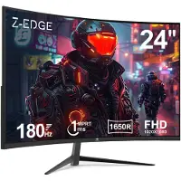 Z-Edge UG24 Curved Gaming Monitor - FHD 1920x1080 - 24 Inch- 180Hz - MPRT 1ms - 300cd/m² - HDMI 2.1 & DisplayPort 1.4 - Zwart